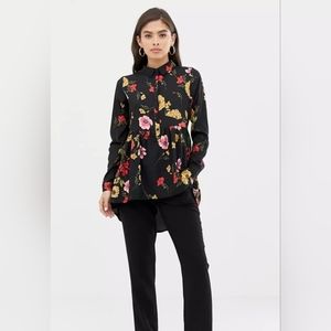 Asos (Influence) Floral Print Peplum